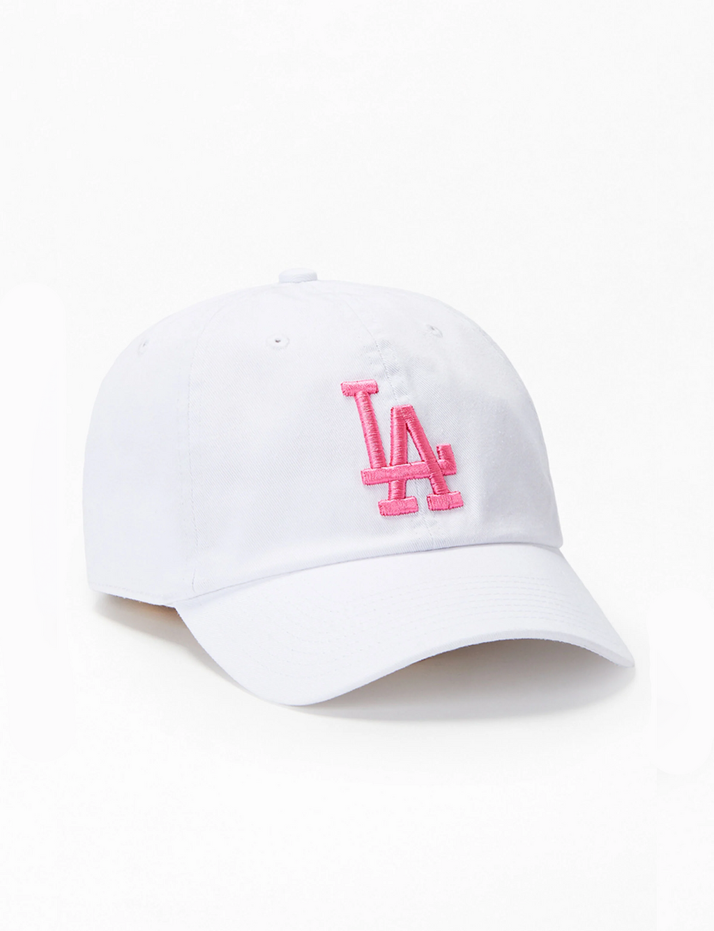 LA Dodgers Clean Up Cap, White/Pink