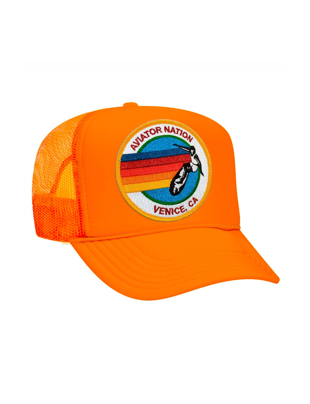 Signature Vintage Low Rise Trucker Hat, Neon Orange