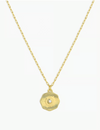 Power Birthstone Coin Necklace (June), Gold/Pearl