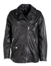 Yori Boyfriend Leather Jacket, Black