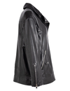 Yori Boyfriend Leather Jacket, Black