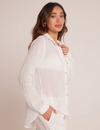 Oversized Pocket Front Button Down, White