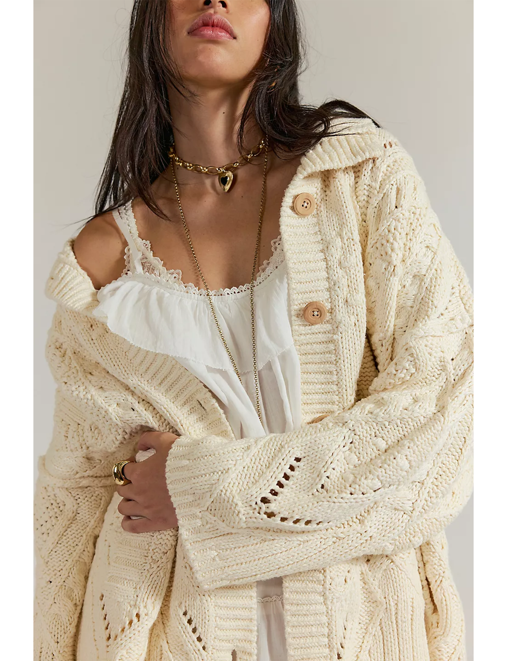 Heart You Cardigan, Ivory – Punch Clothing