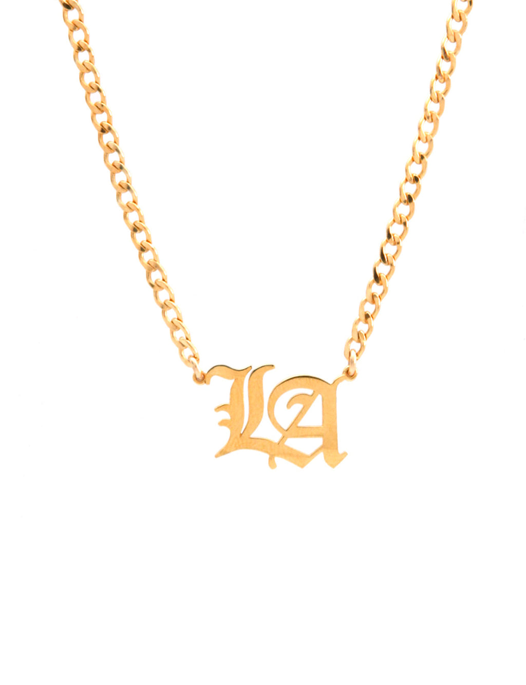 Old English LA Necklace, Gold