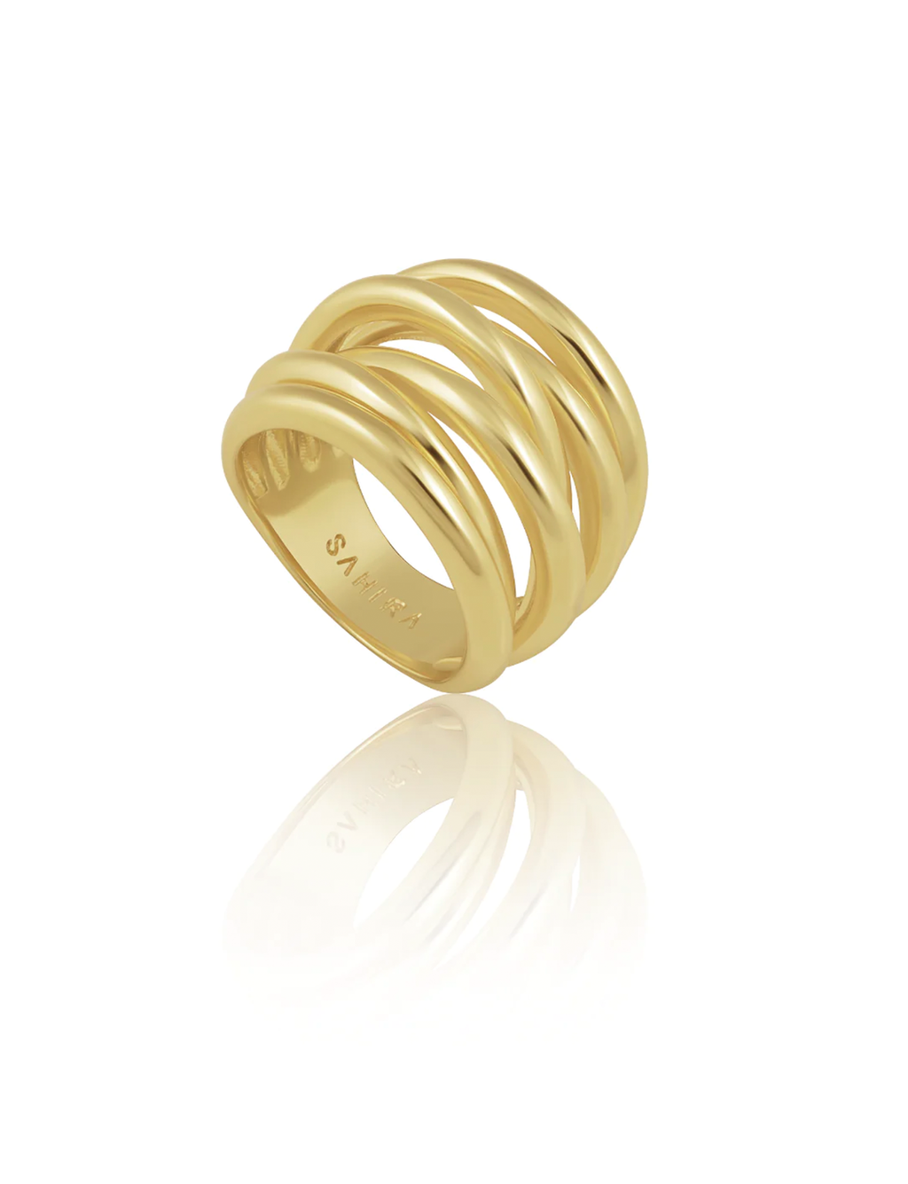Lennon Multi Layer Ring, Gold Plated