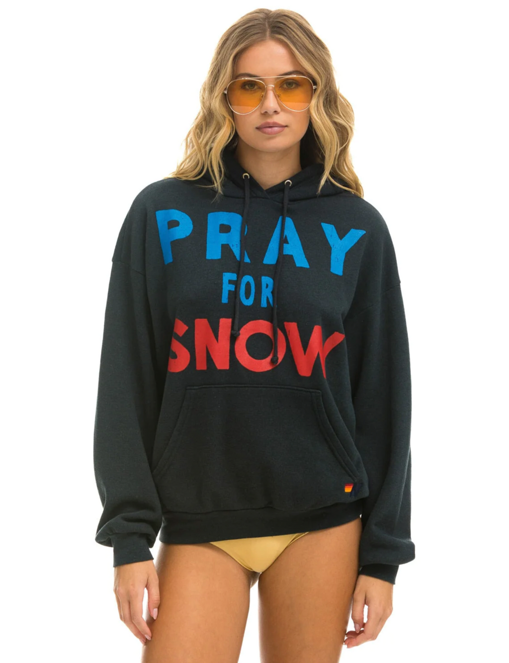 Pray For Snow Relaxed Pullover Hoodie, Charcoal