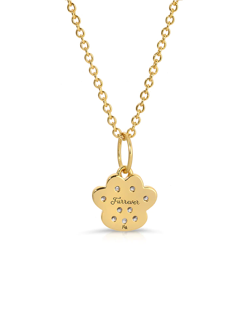 Furrever In Your Heart CZ Necklace, Gold