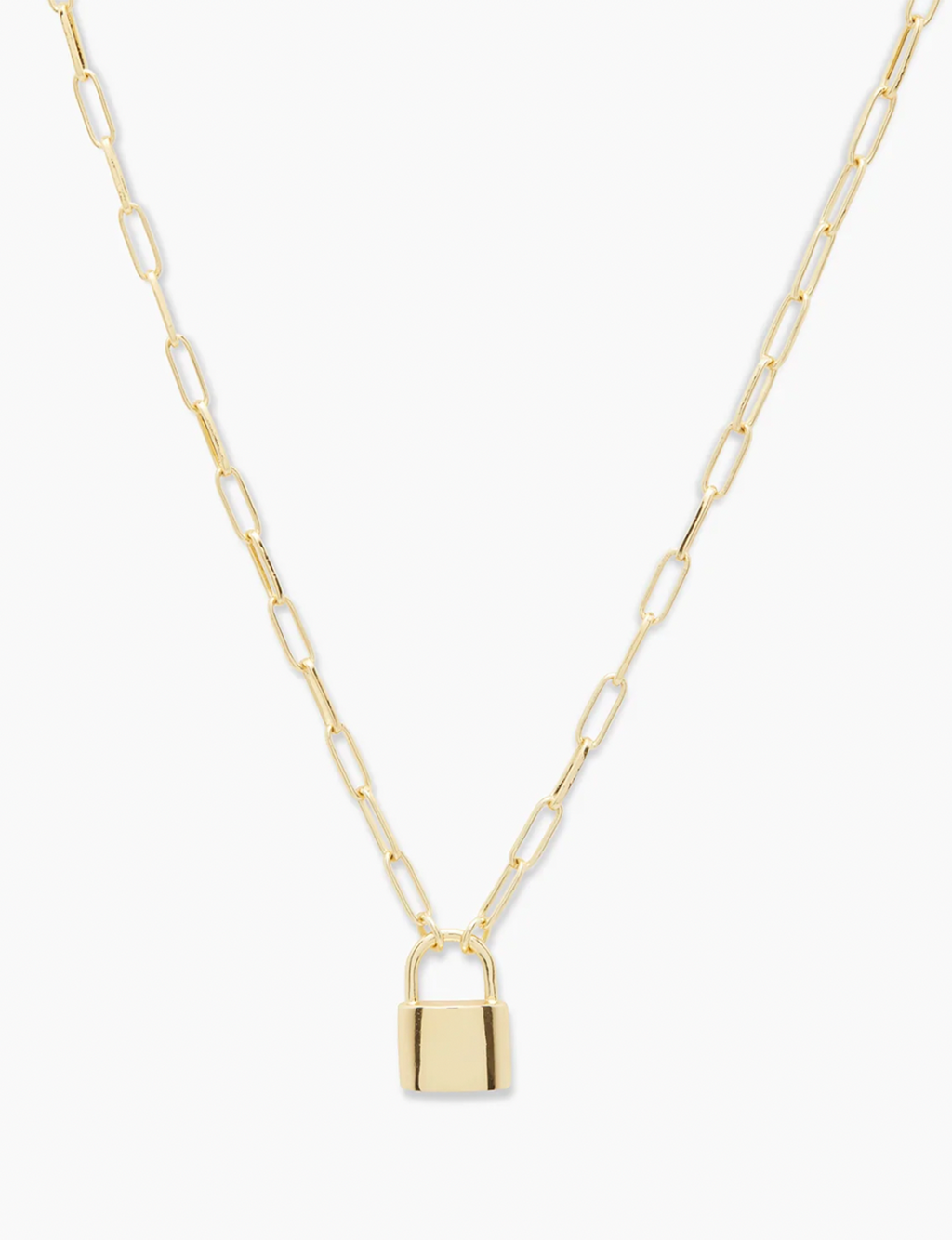 Kara Padlock Charm Necklace, Gold