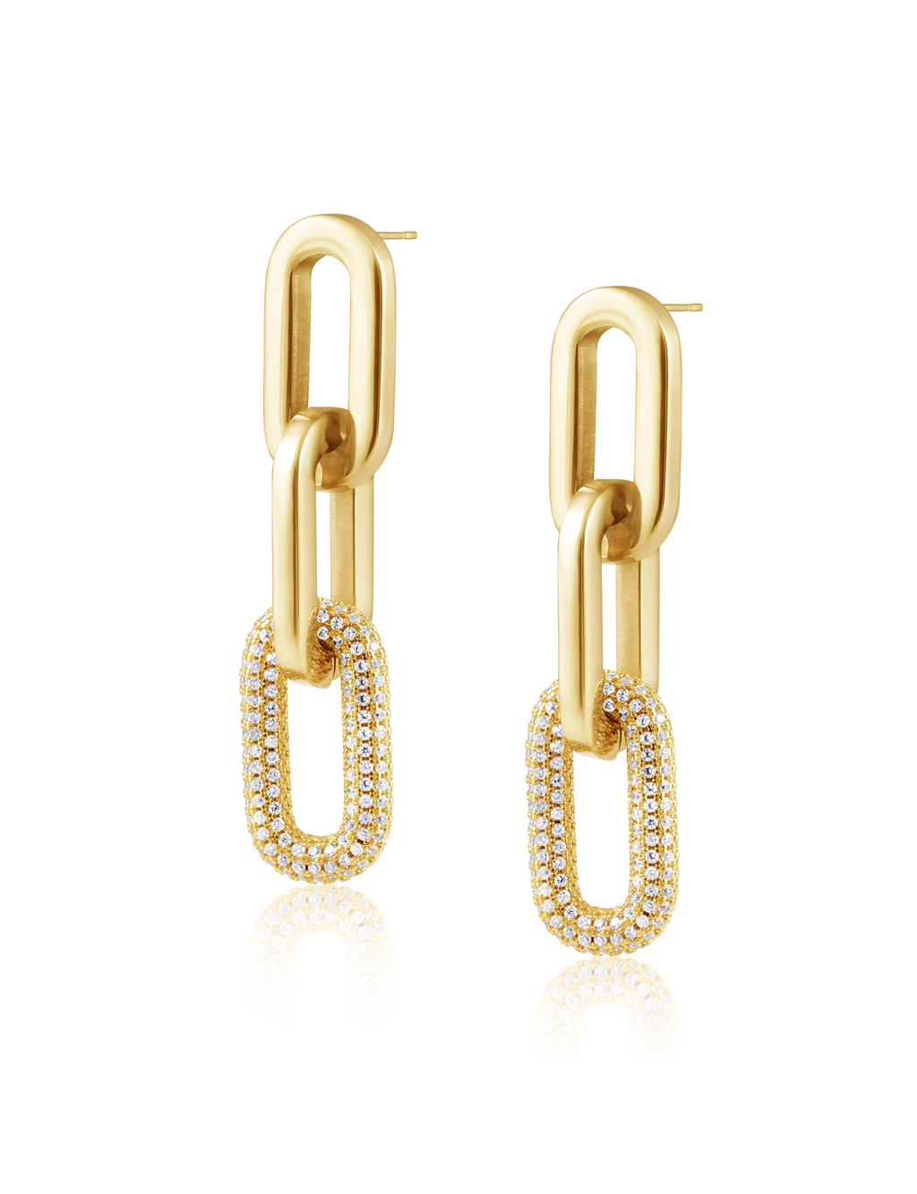 Jenna Pave Earrings, Gold Plated