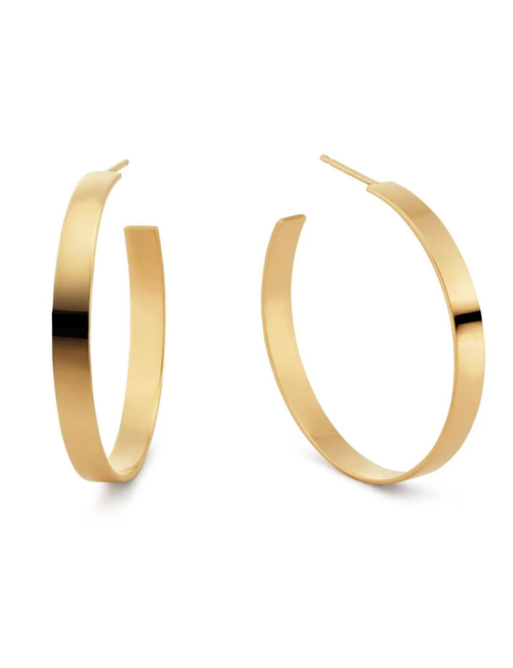 Carrie Flat Hoops, Gold