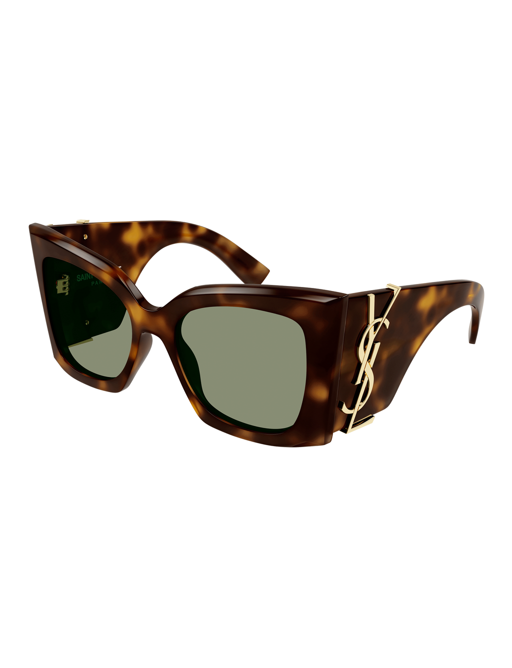 Blaze Oversized Cat Eye Sunglasses, Tortoise/Green