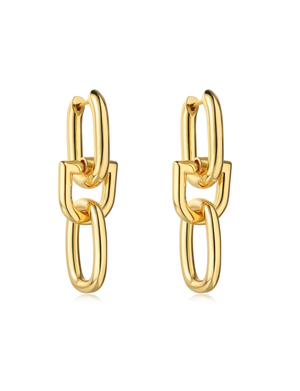 Camila Link Earring, Gold Plated