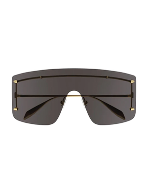 Shield Sunglasses, Gold/Brown
