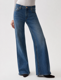 Vivian Mid Rise Wide Leg, Blue Depths