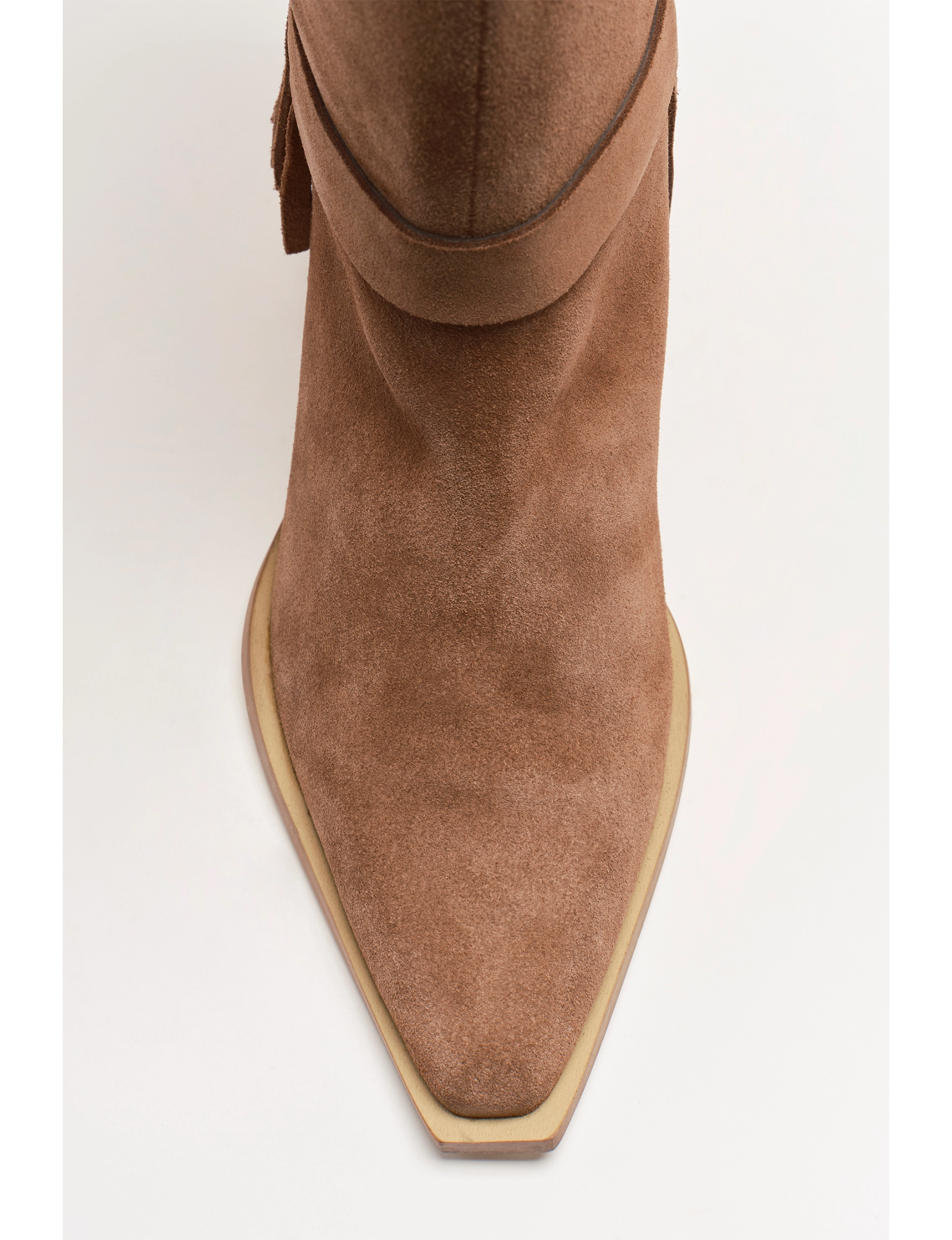 Faith Fringe Western Boot, Faded Saddle Suede