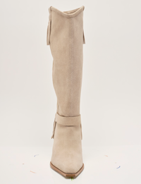 Faith Fringe Western Boot, Shortbread Suede