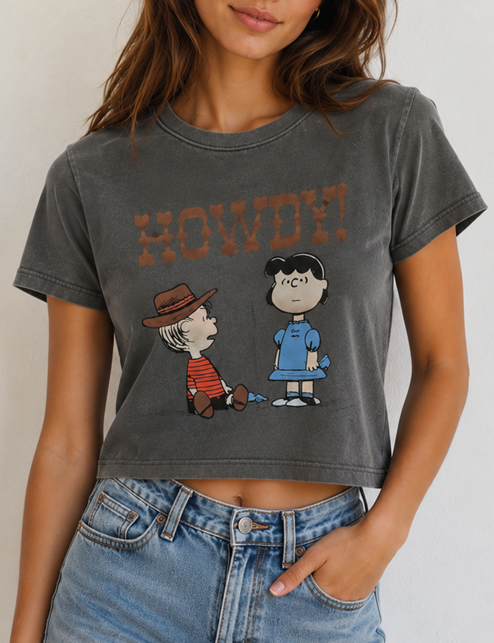 Peanuts Howdy Partner Tee, Vintage Black