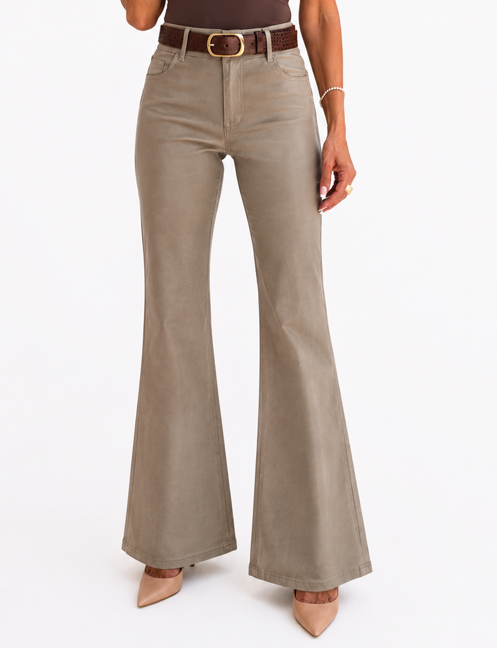 Amy Flare Pant, Light Olive/Stripe