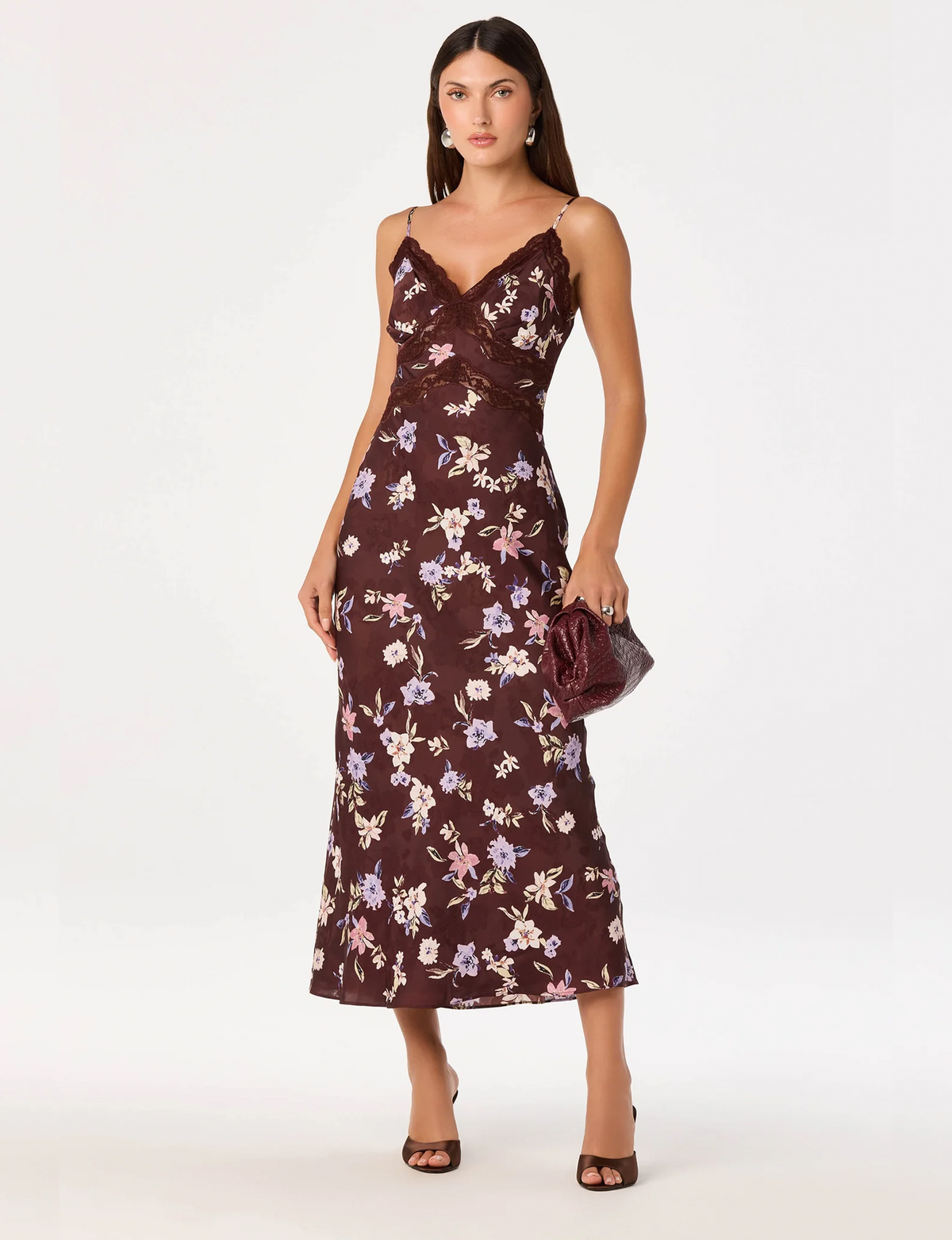 Carin Dress, Brown Floral