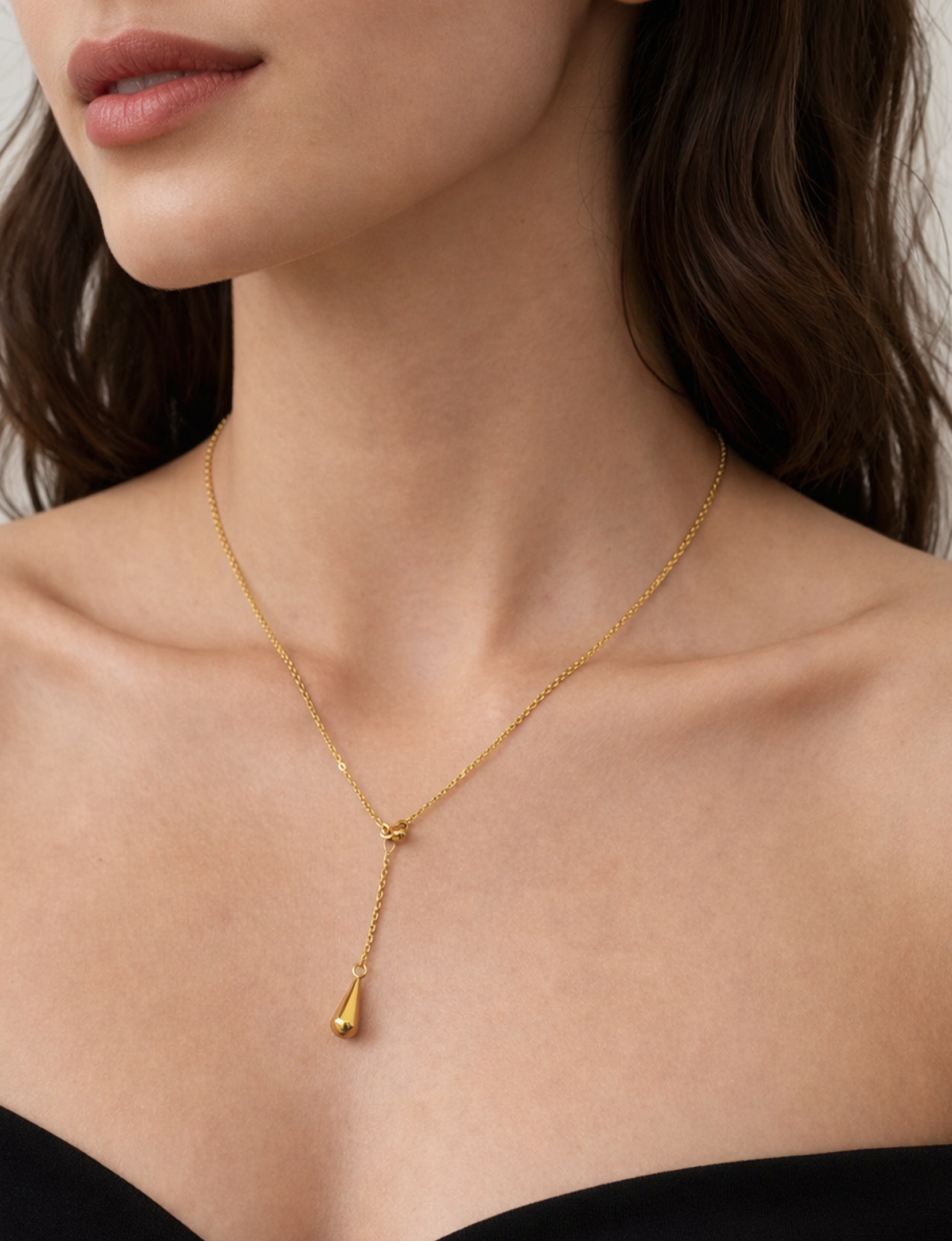Droplet Necklace, Gold