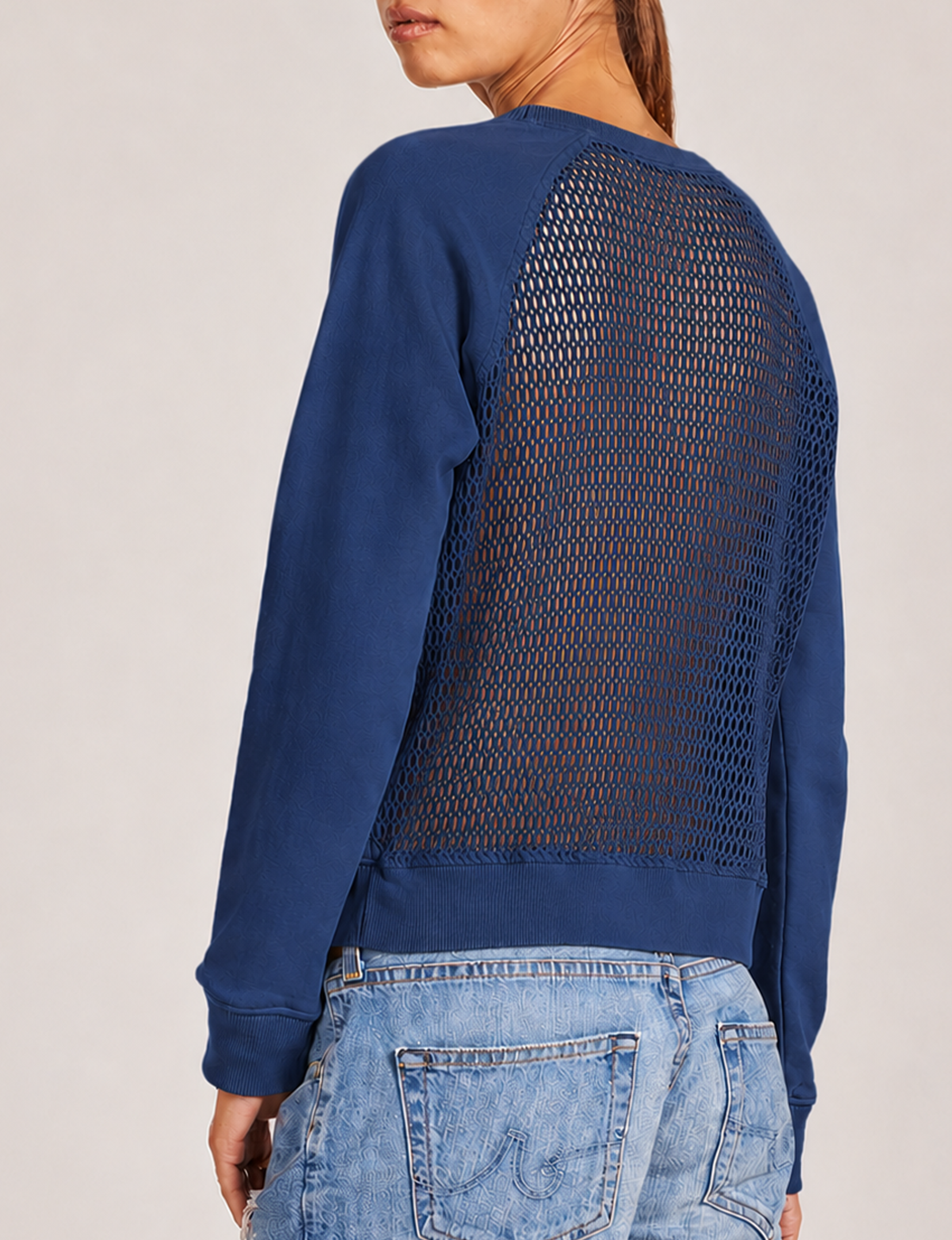 Mesh Back Pullover, Deep Seas