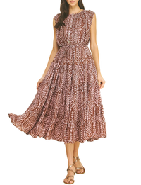 Bohemian Dress, Brown/Pink