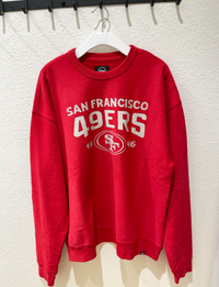 SF 49ers Dusted Windsor River Crew Sweatshirt, Red