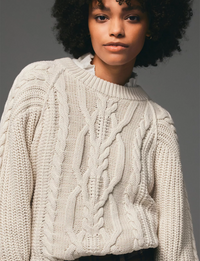 Frankie Cable Sweater, Ivory