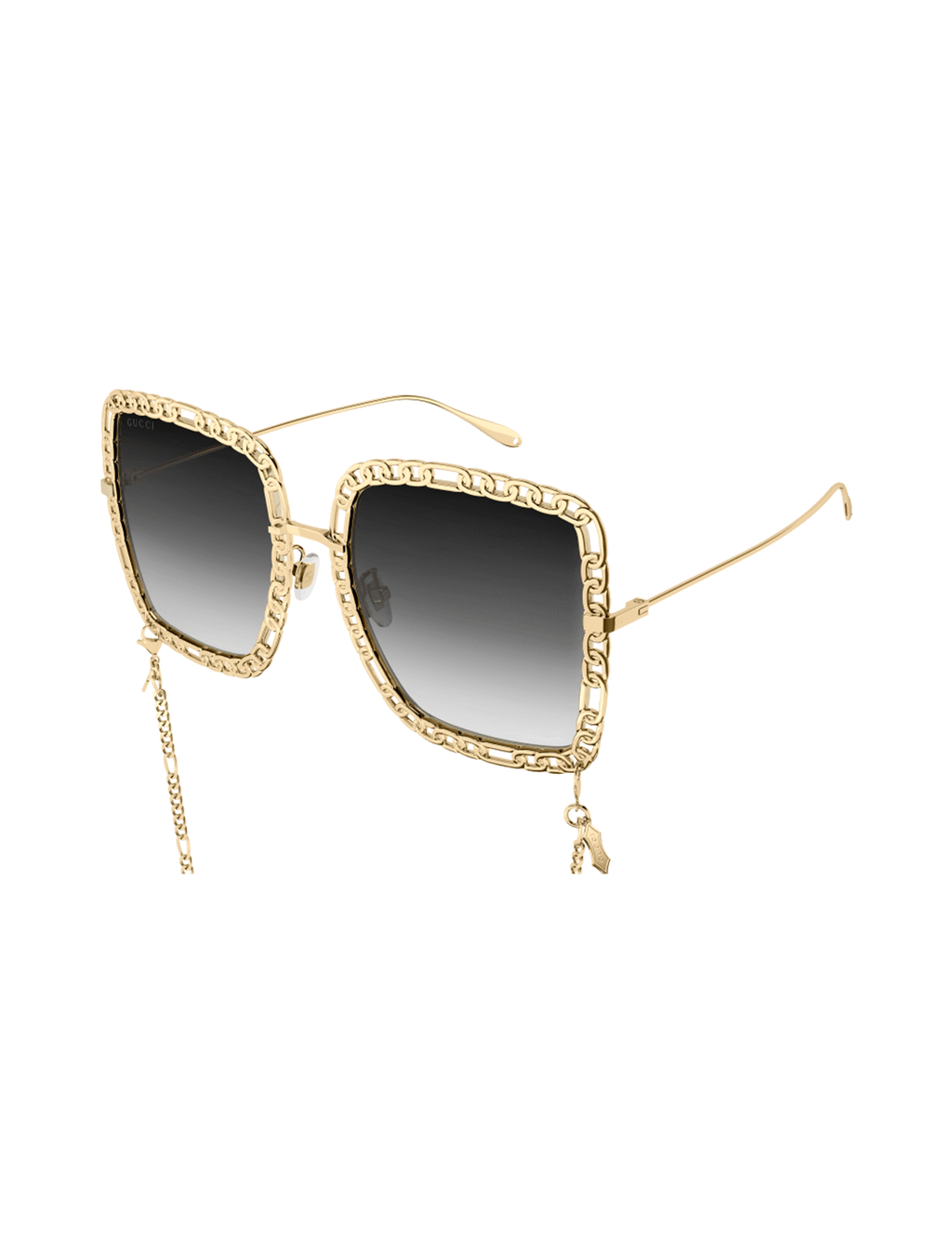 Chain Rim Sunglasses, Gold/Grey
