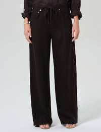 Brynn Linen Trouser, Chocolate