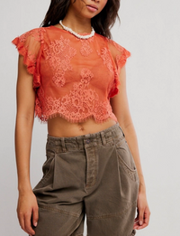 Lunar Ash Lace Top, Sunset
