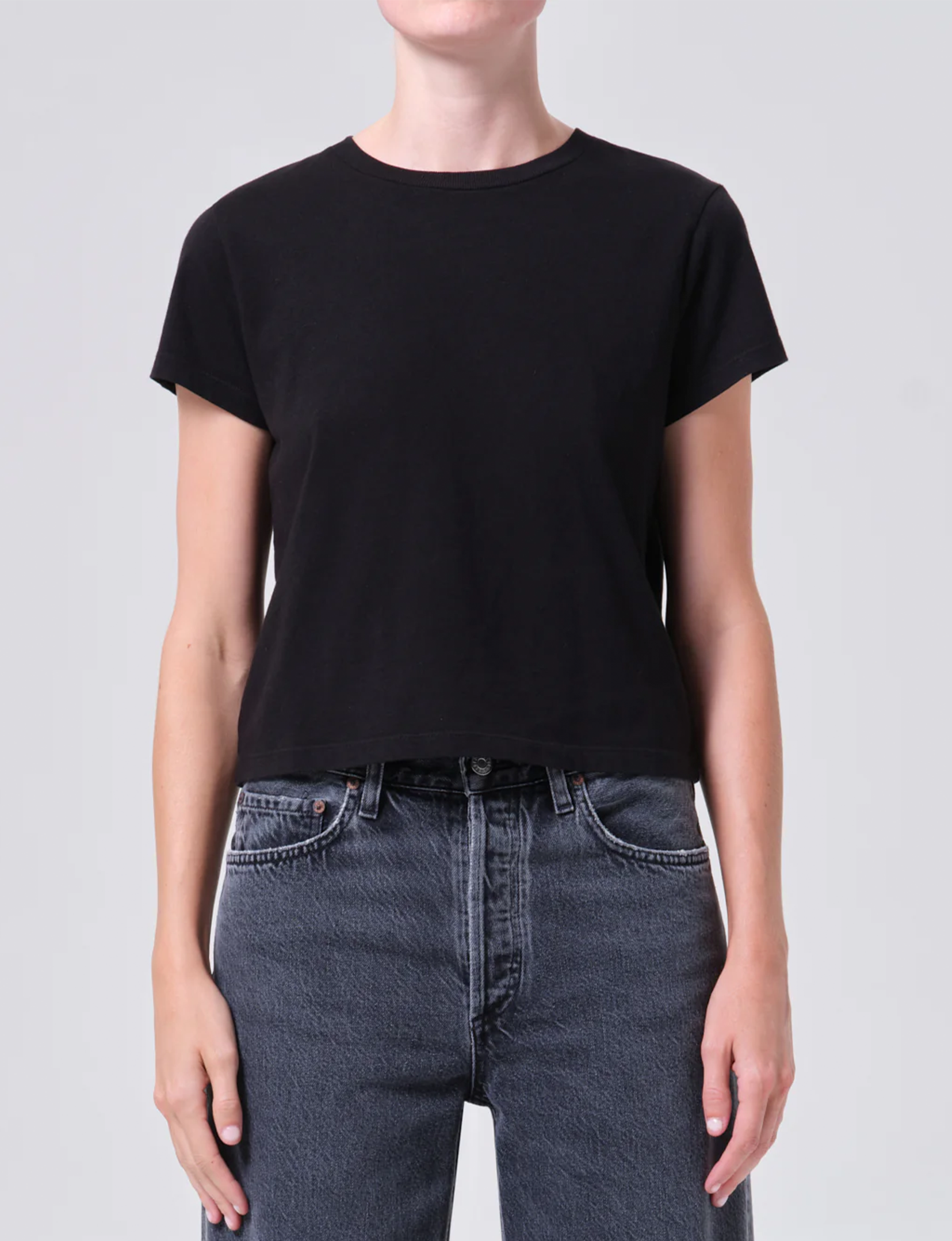 Adine Shrunken Tee, Black