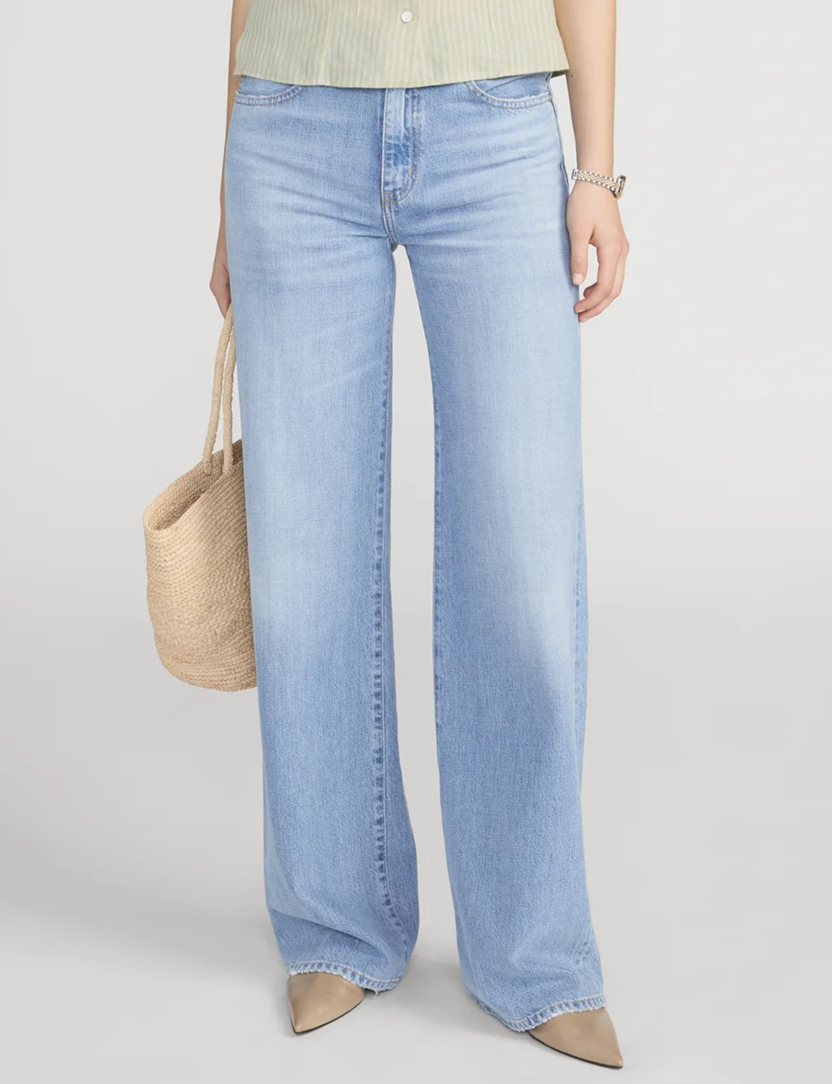 Off Duty Stroll Wide Leg Jean, Fray