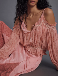 Marlow Smocked Blouse, Pink/Combo
