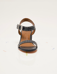 Buckle Up Block Heel, Black Tide Leather