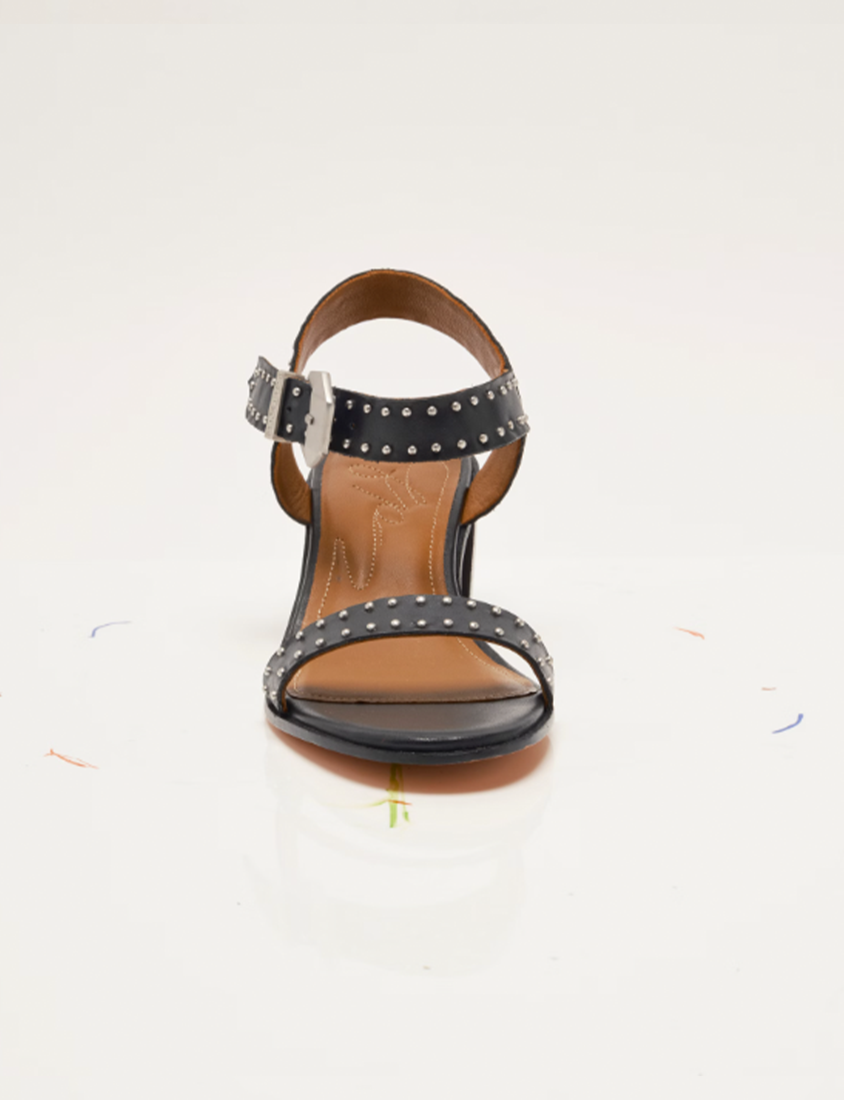 Buckle Up Block Heel, Black Tide Leather