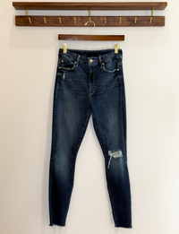 Mother Denim HW Looker Ankle Fray, Close To The Edge