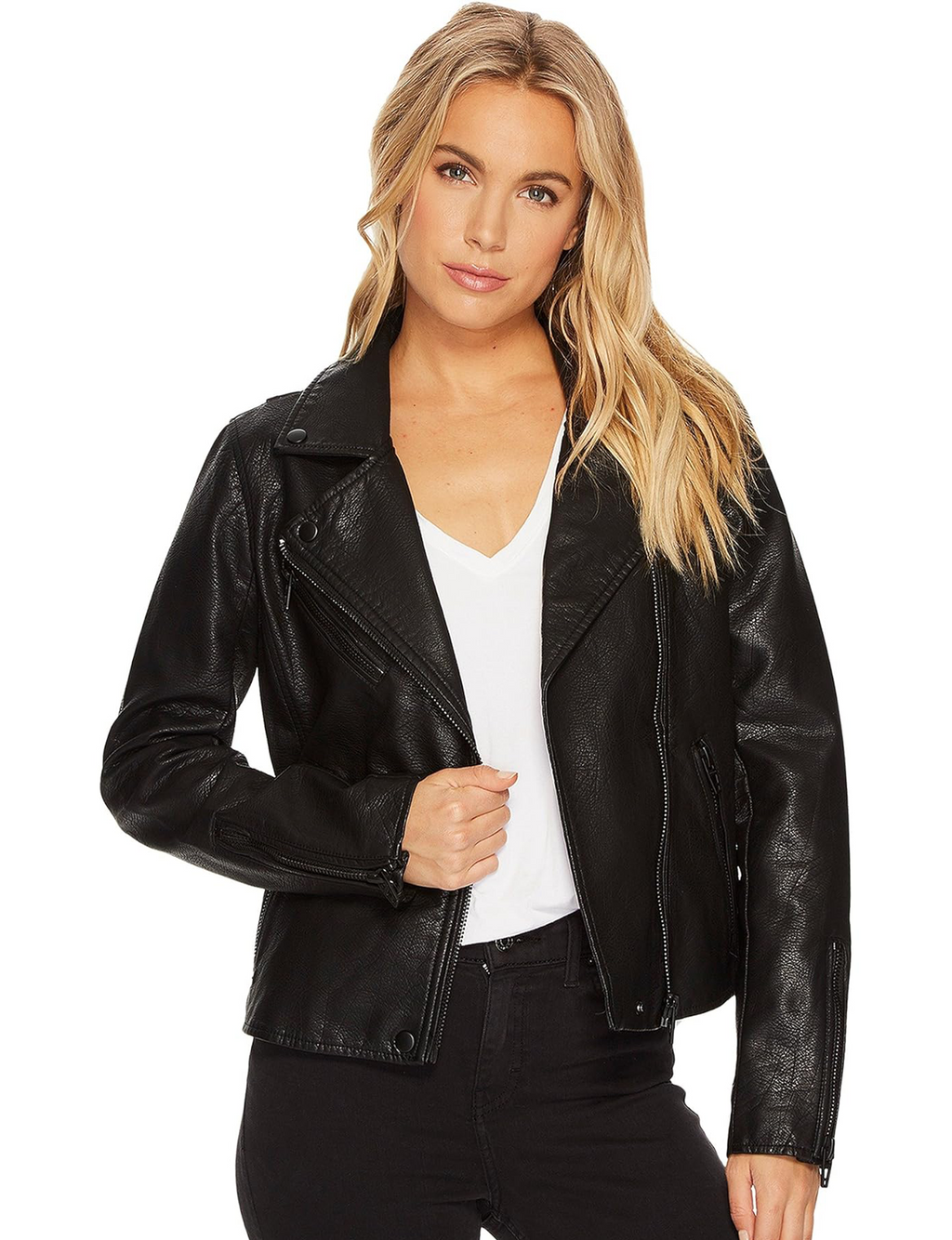 Vegan Leather Moto Jacket, Onyx
