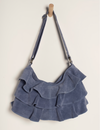 Rae Ruffle Shoulder Bag, Slate