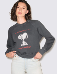 Snoopy Friday Classic Crewneck, Washed Black