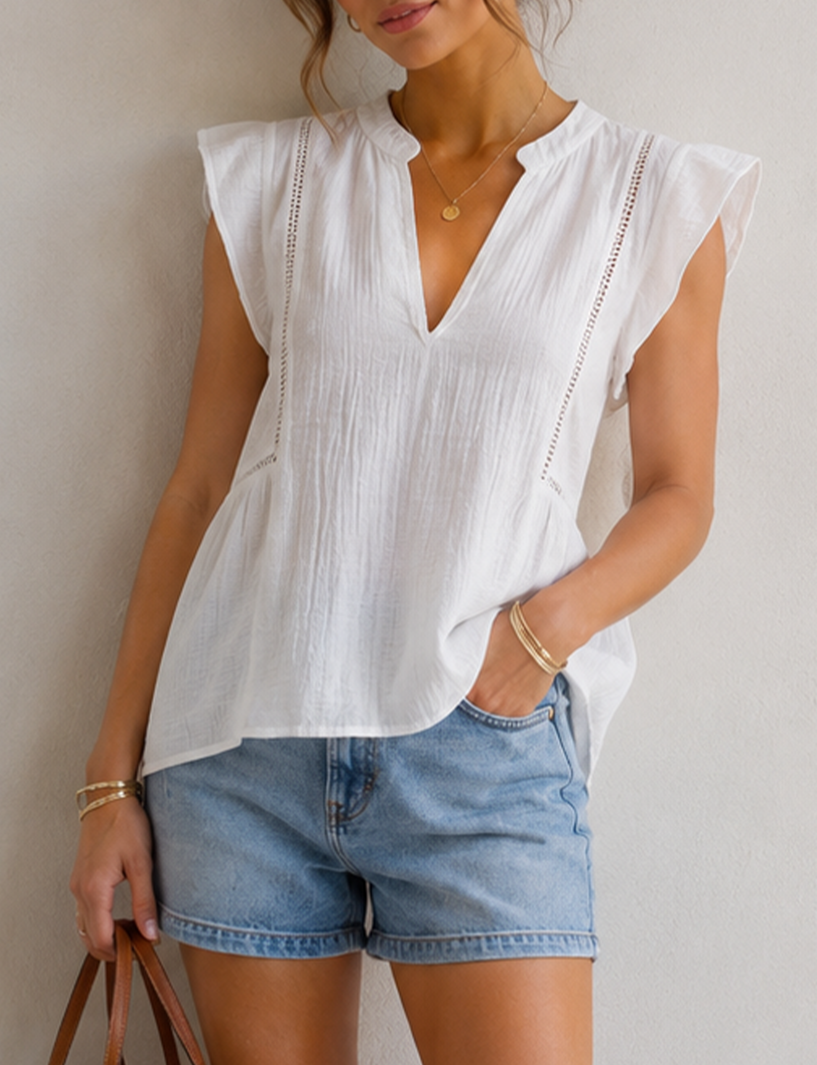 Flutter Top, White