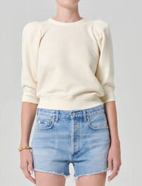 Pleated Crew, Cream