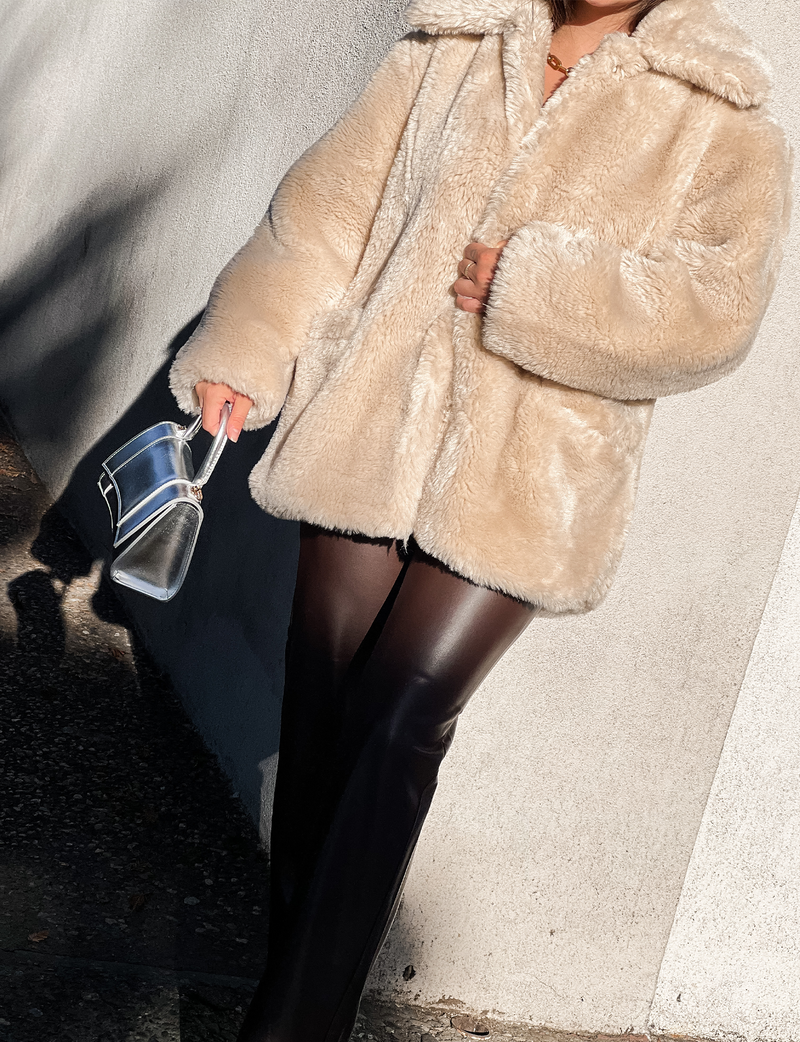 Pretty Perfect Fur Peacoat, Tea