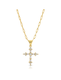 Princess Cross Necklace, Gold