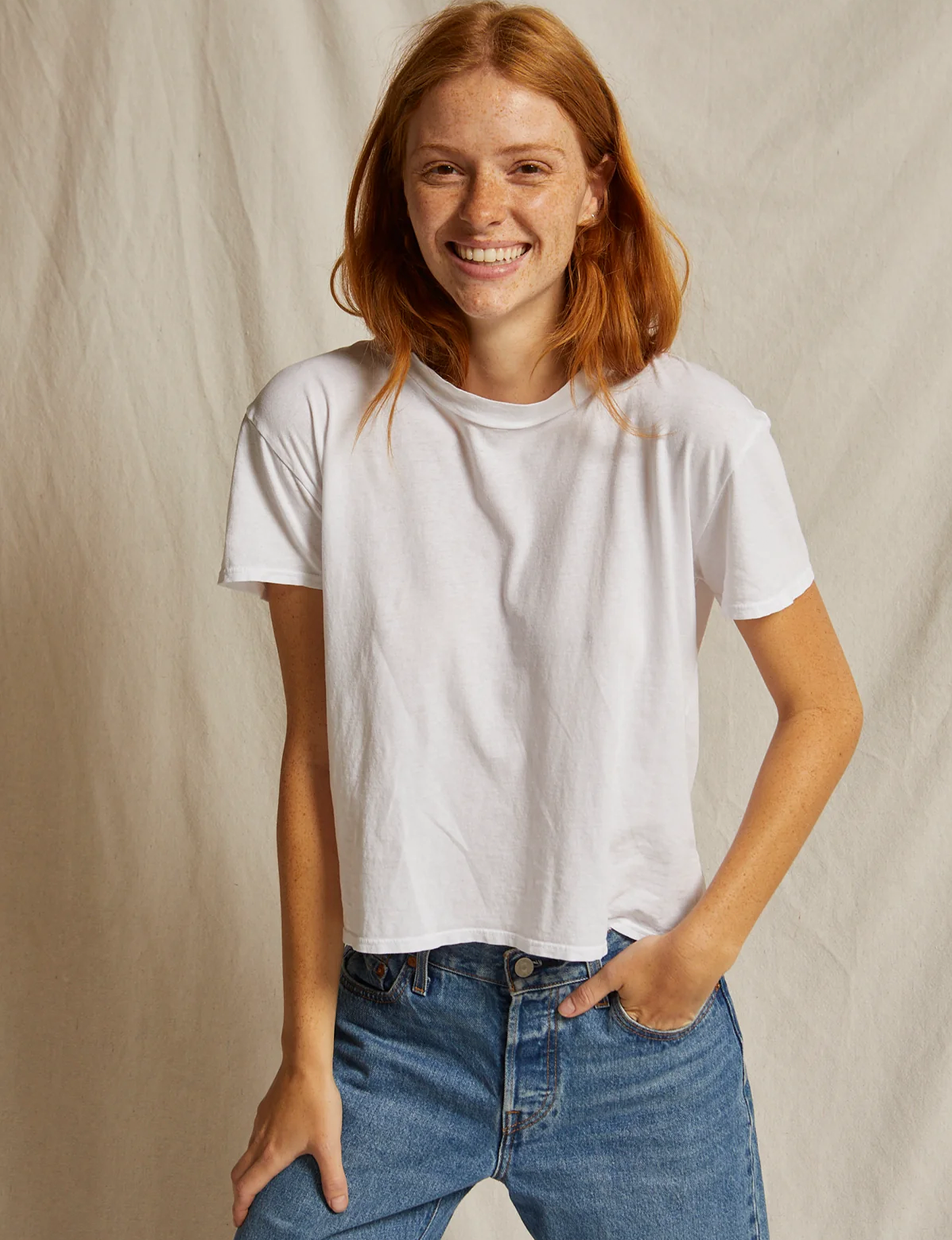 Harley Boxy Crew Tee, White