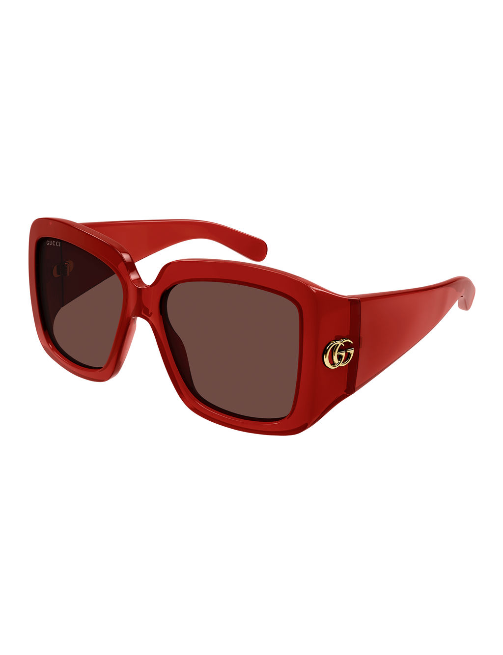 Red Eye Square Sunglasses, Red/Brown