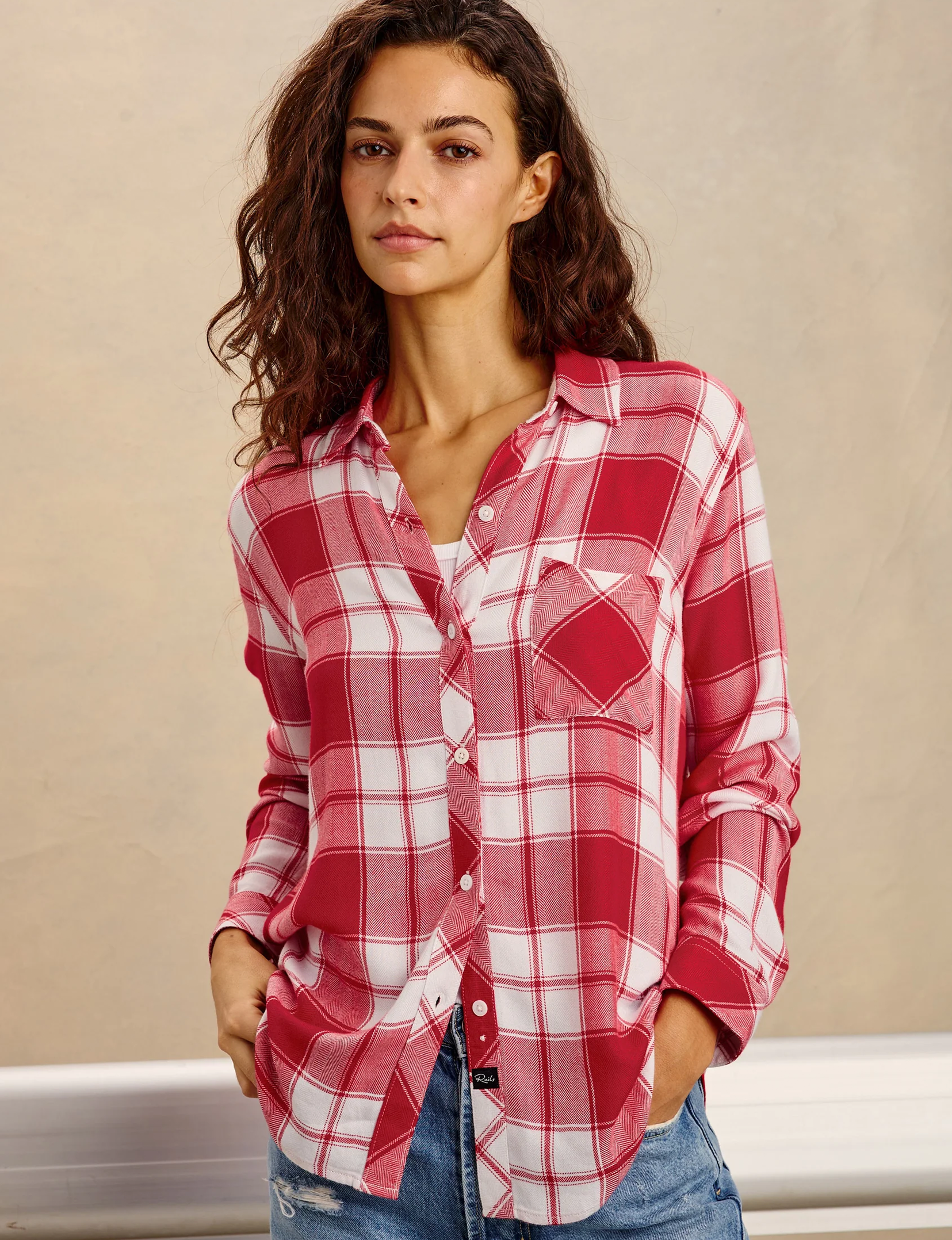 Hunter Plaid Flannel, Rivalry Red