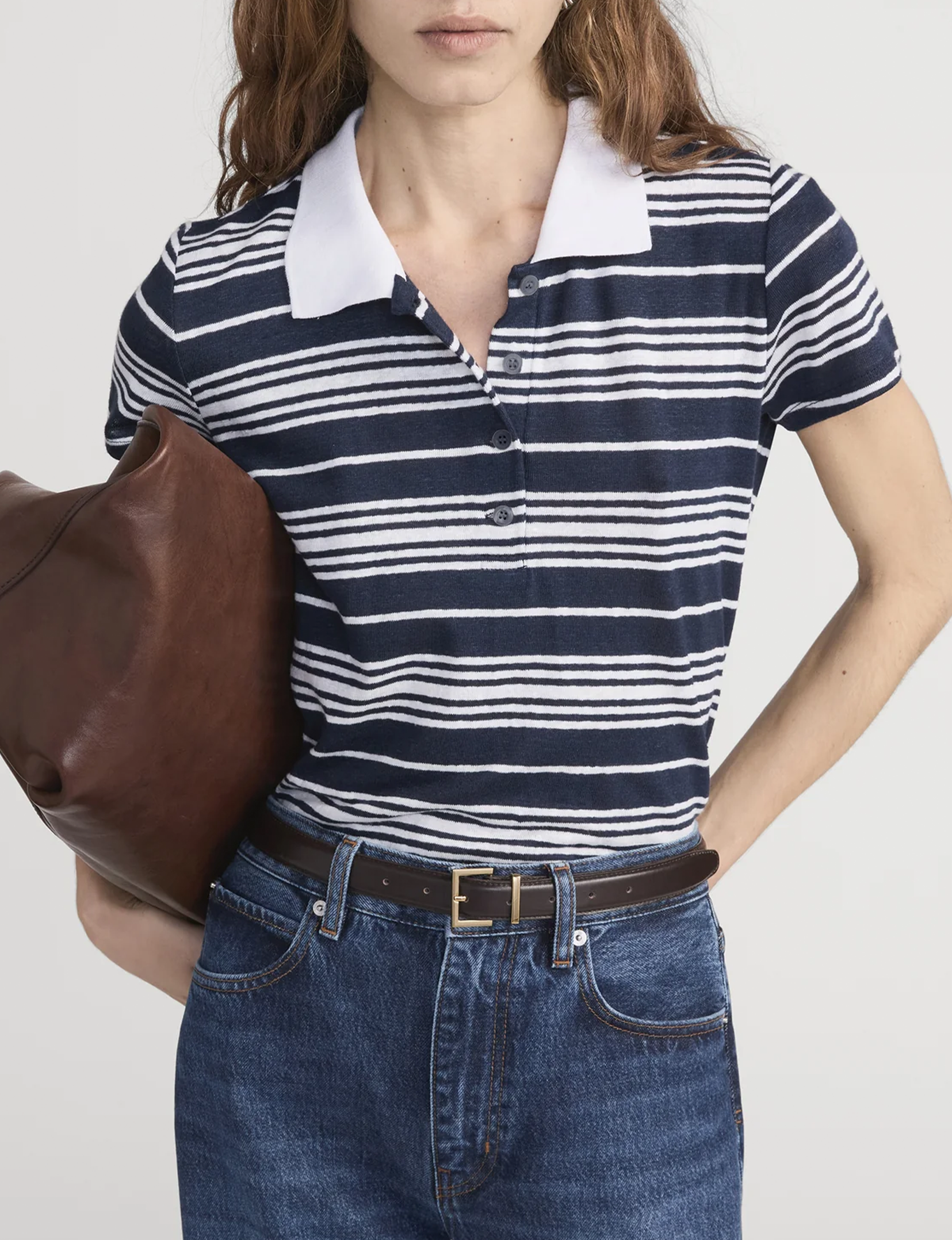 Striped Polo, Navy/Multi