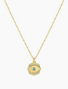 Power Birthstone Coin Necklace (December), Turquoise