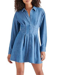 Aria Mini Dress, Chambray Blue